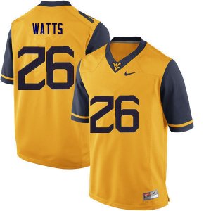 Men's West Virginia Mountaineers NCAA #26 Connor Watts Gold Authentic Nike Stitched College Football Jersey DO15P84UC